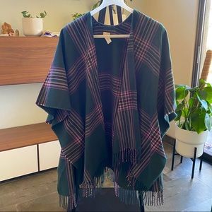 NWOT plaid cape